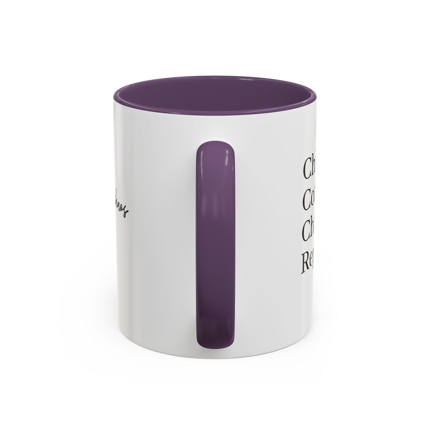 Family Chaos Co. Accent Coffee Mug – 11/15oz Black-Trim Ceramic Mug