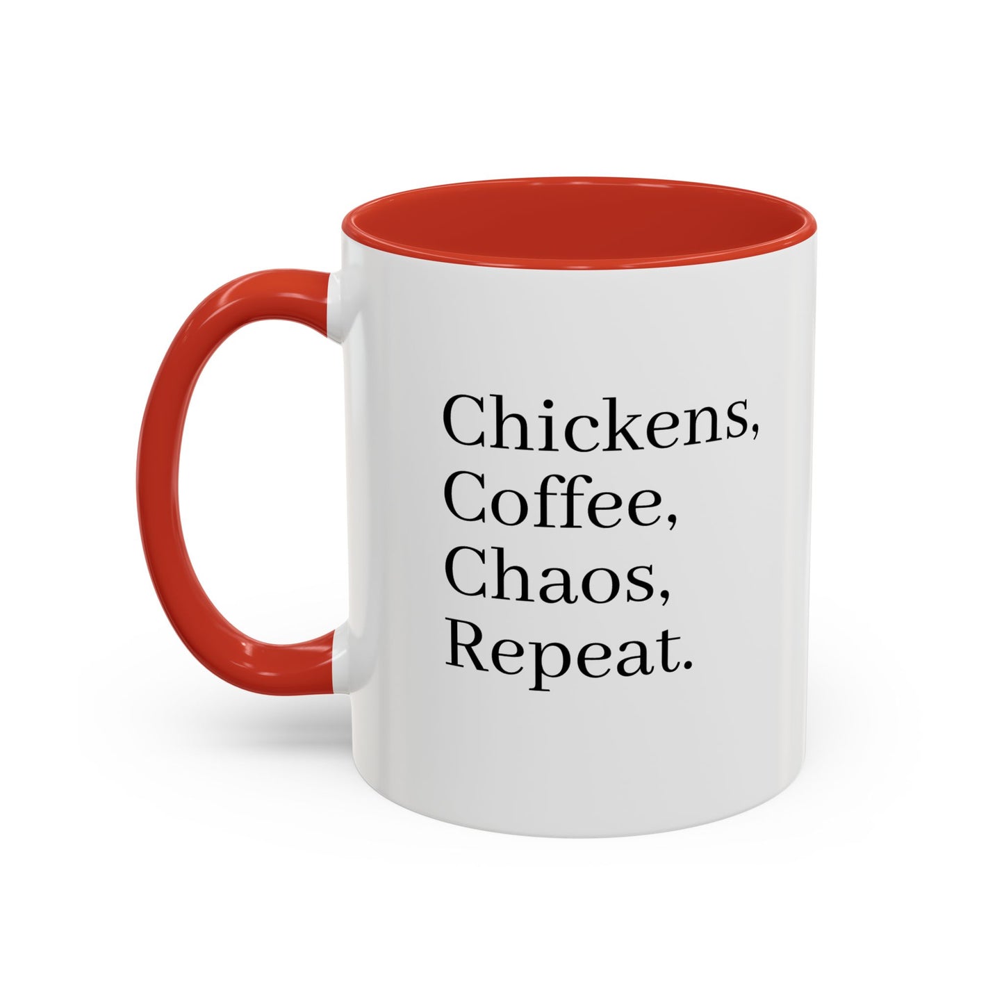 Family Chaos Co. Accent Coffee Mug – 11/15oz Black-Trim Ceramic Mug