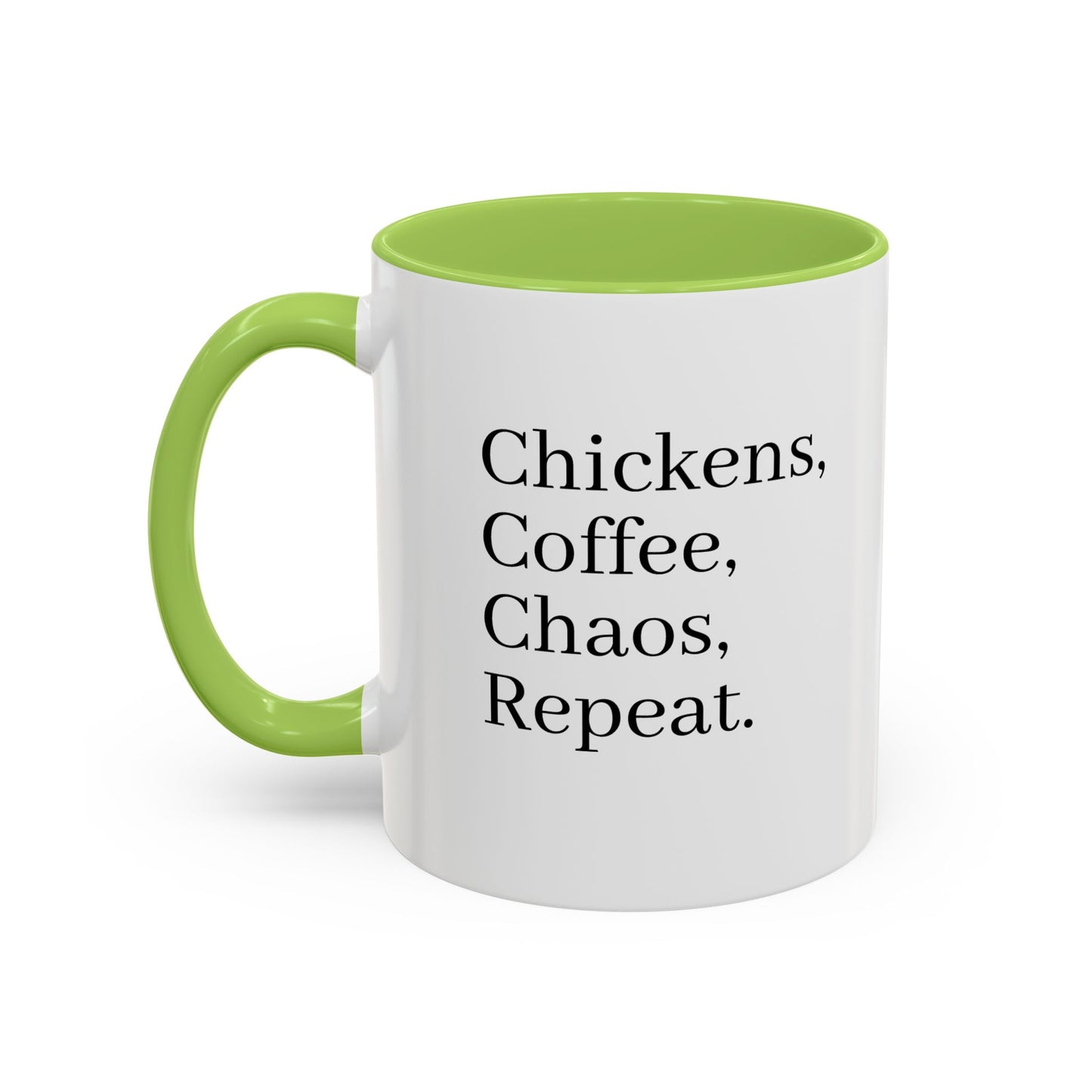 Family Chaos Co. Accent Coffee Mug – 11/15oz Black-Trim Ceramic Mug