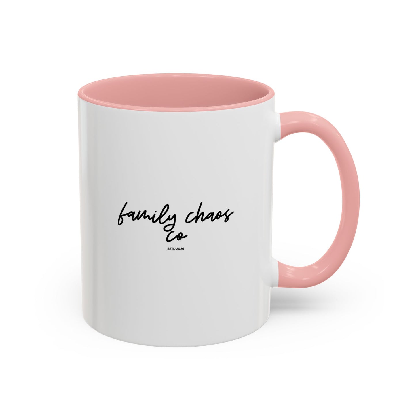 Family Chaos Co. Accent Coffee Mug – 11/15oz Black-Trim Ceramic Mug