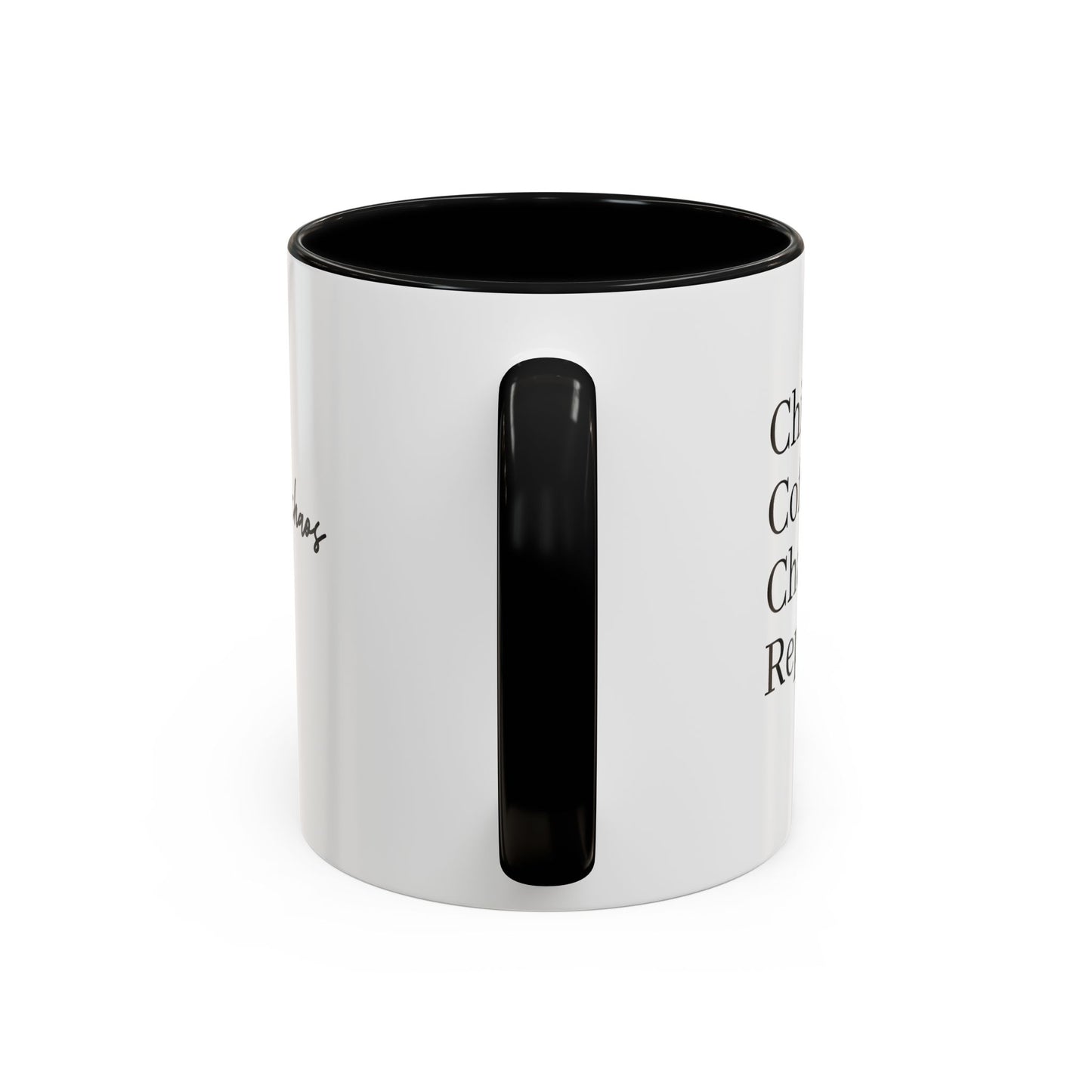 Family Chaos Co. Accent Coffee Mug – 11/15oz Black-Trim Ceramic Mug