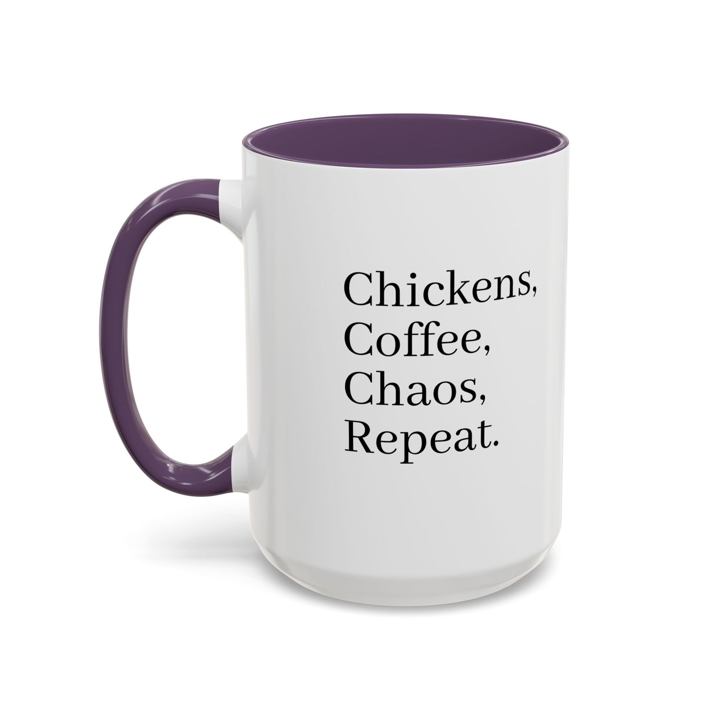Family Chaos Co. Accent Coffee Mug – 11/15oz Black-Trim Ceramic Mug