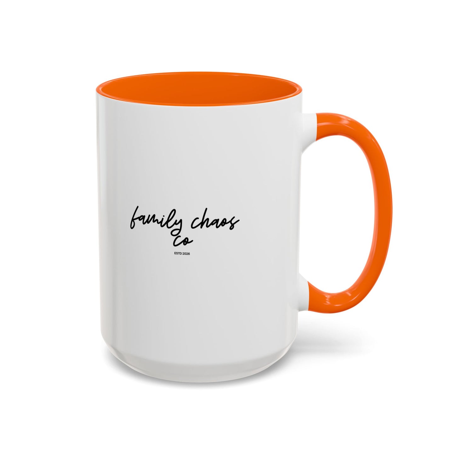 Family Chaos Co. Accent Coffee Mug – 11/15oz Black-Trim Ceramic Mug