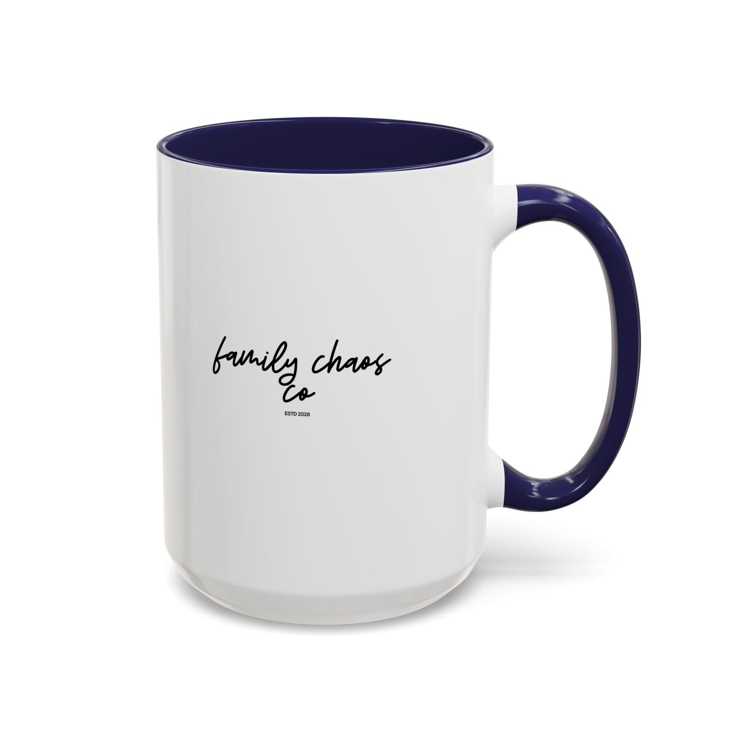 Family Chaos Co. Accent Coffee Mug – 11/15oz Black-Trim Ceramic Mug