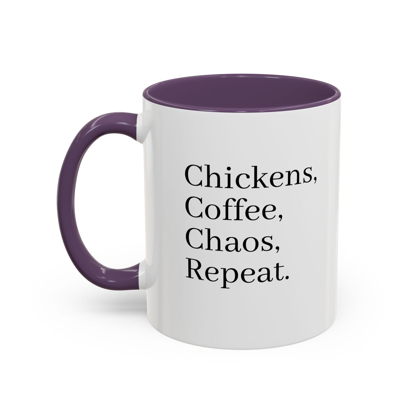 Family Chaos Co. Accent Coffee Mug – 11/15oz Black-Trim Ceramic Mug