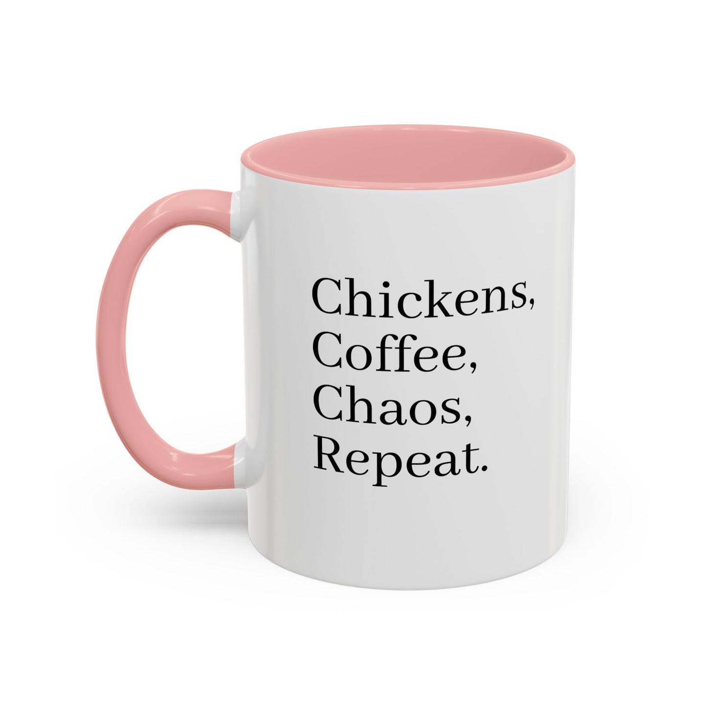 Family Chaos Co. Accent Coffee Mug – 11/15oz Black-Trim Ceramic Mug