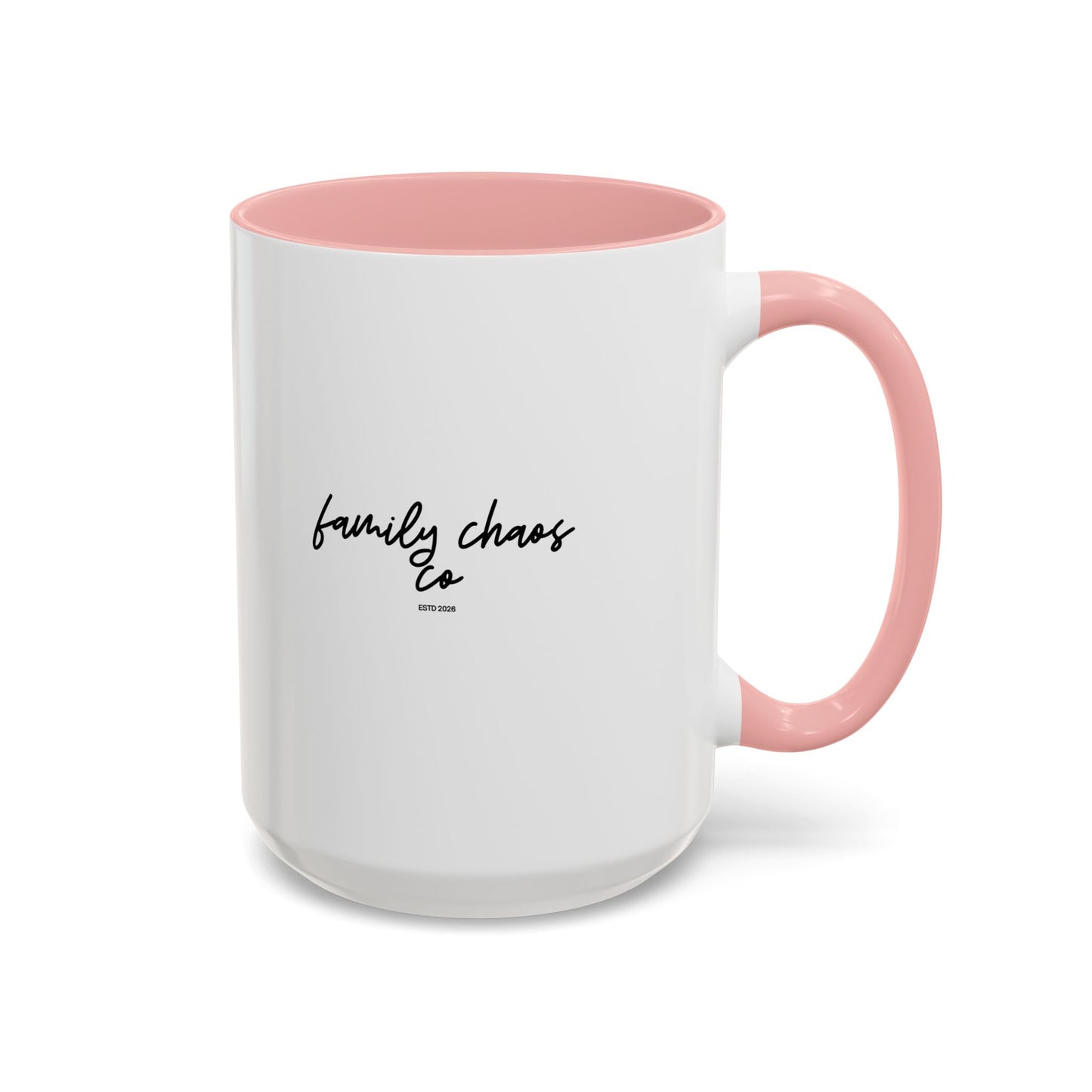 Family Chaos Co. Accent Coffee Mug – 11/15oz Black-Trim Ceramic Mug