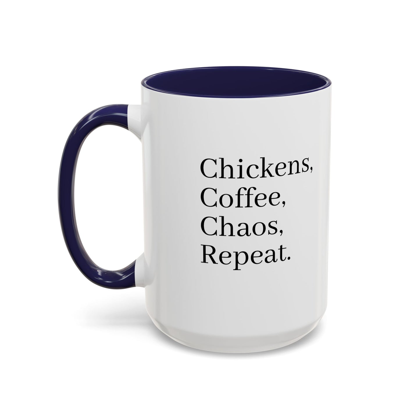 Family Chaos Co. Accent Coffee Mug – 11/15oz Black-Trim Ceramic Mug