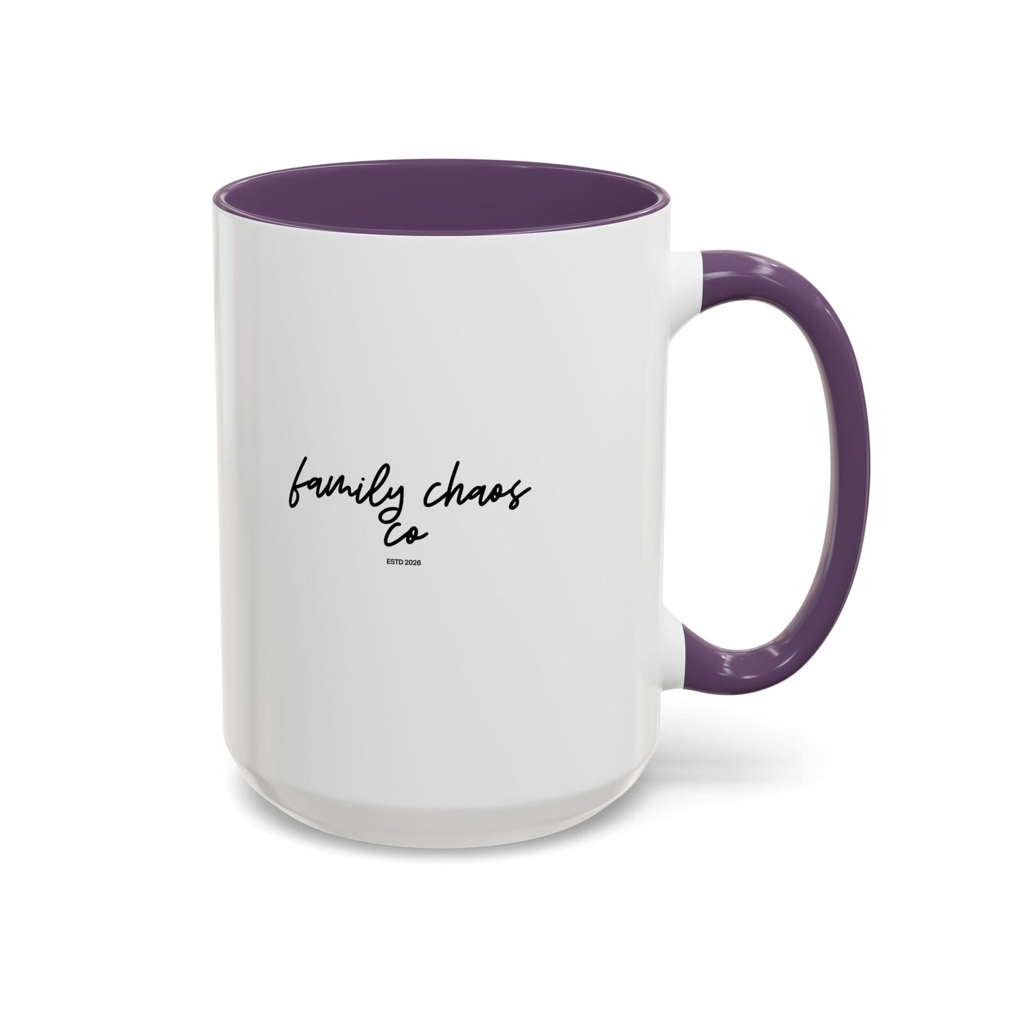 Family Chaos Co. Accent Coffee Mug – 11/15oz Black-Trim Ceramic Mug
