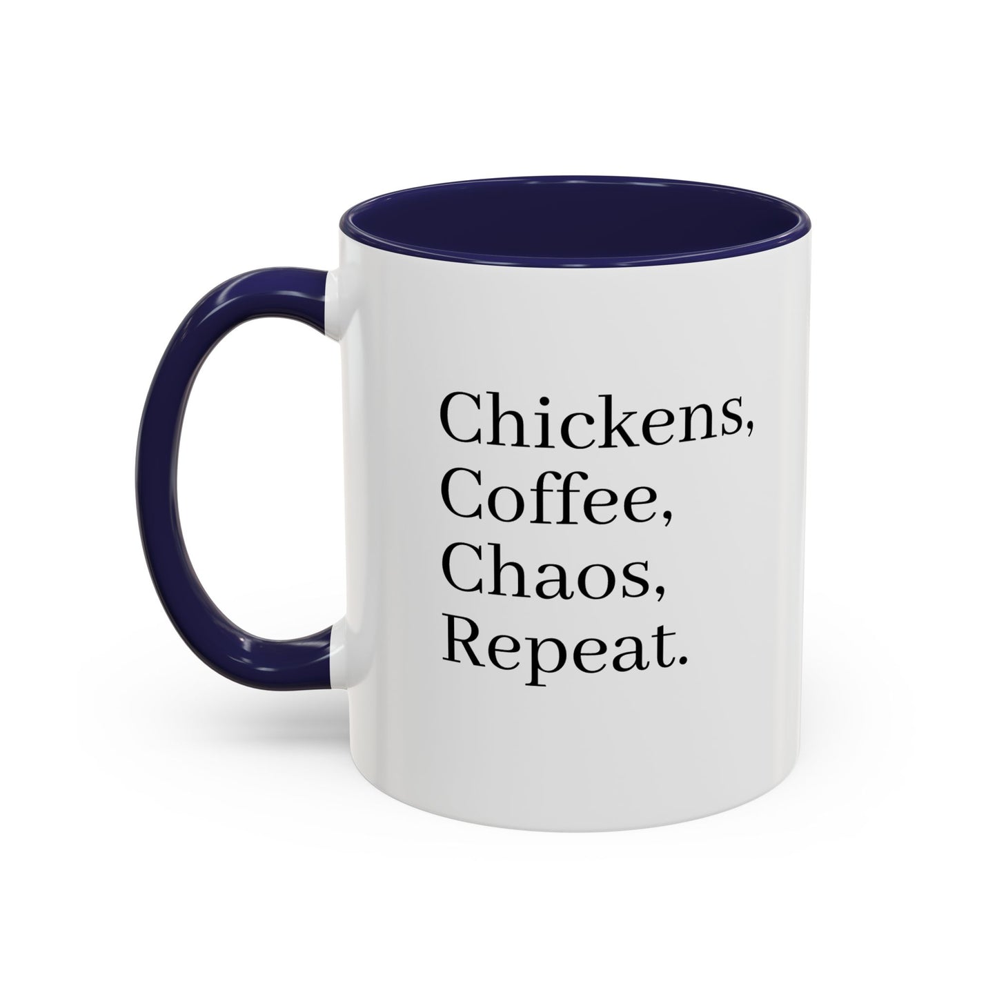 Family Chaos Co. Accent Coffee Mug – 11/15oz Black-Trim Ceramic Mug