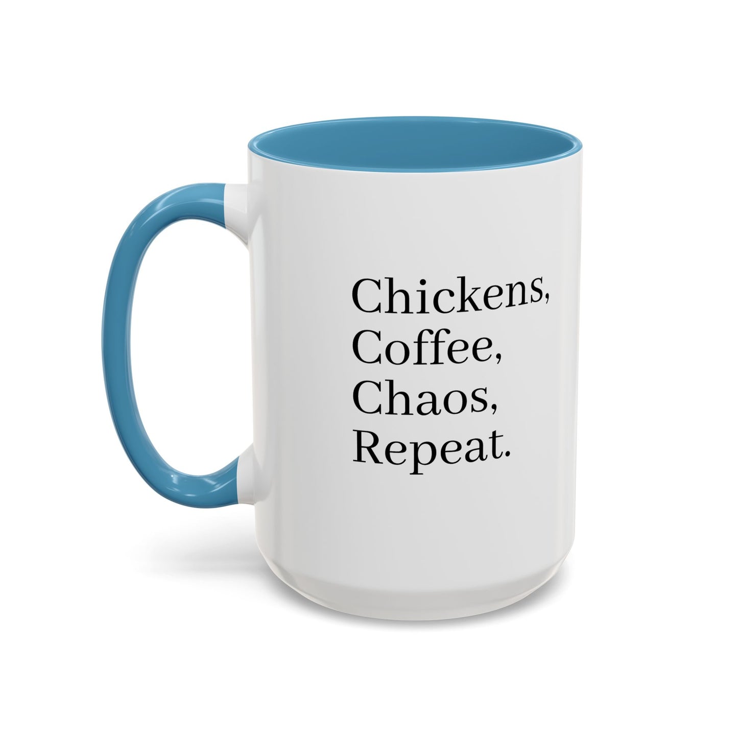 Family Chaos Co. Accent Coffee Mug – 11/15oz Black-Trim Ceramic Mug