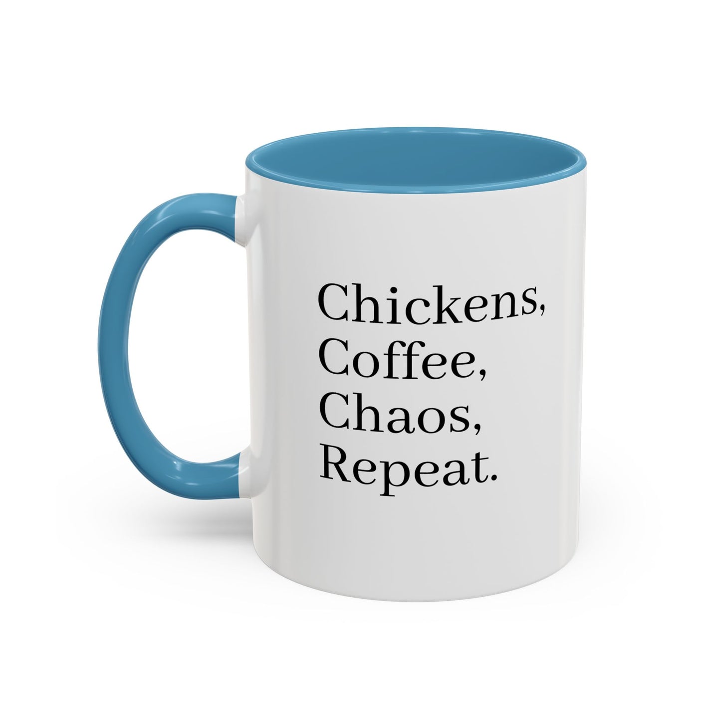 Family Chaos Co. Accent Coffee Mug – 11/15oz Black-Trim Ceramic Mug