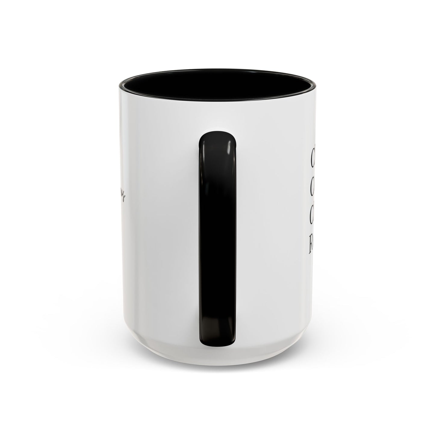 Family Chaos Co. Accent Coffee Mug – 11/15oz Black-Trim Ceramic Mug