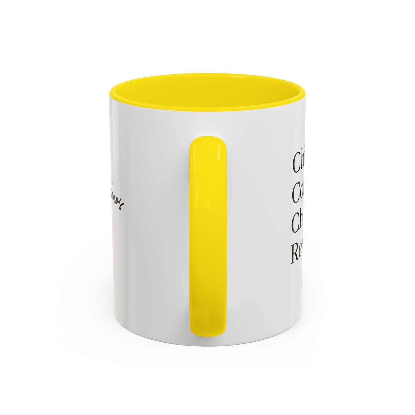 Family Chaos Co. Accent Coffee Mug – 11/15oz Black-Trim Ceramic Mug