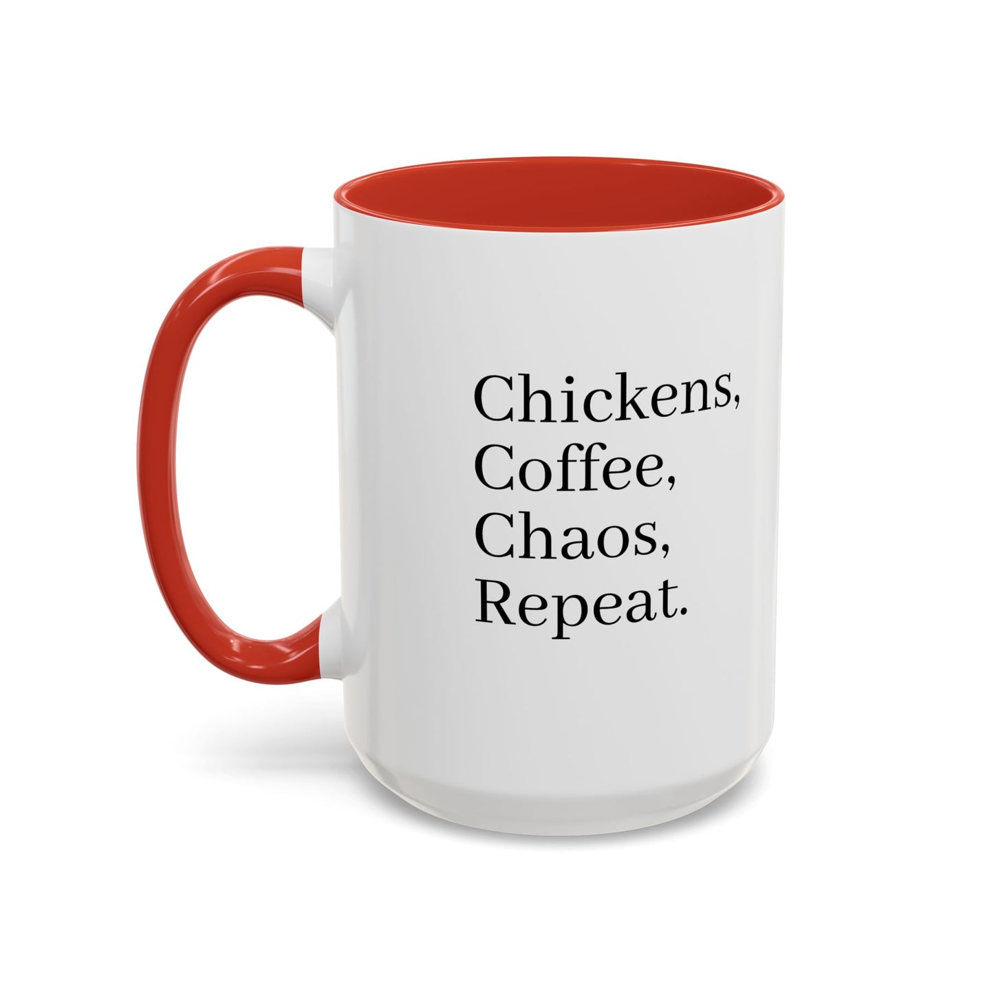 Family Chaos Co. Accent Coffee Mug – 11/15oz Black-Trim Ceramic Mug