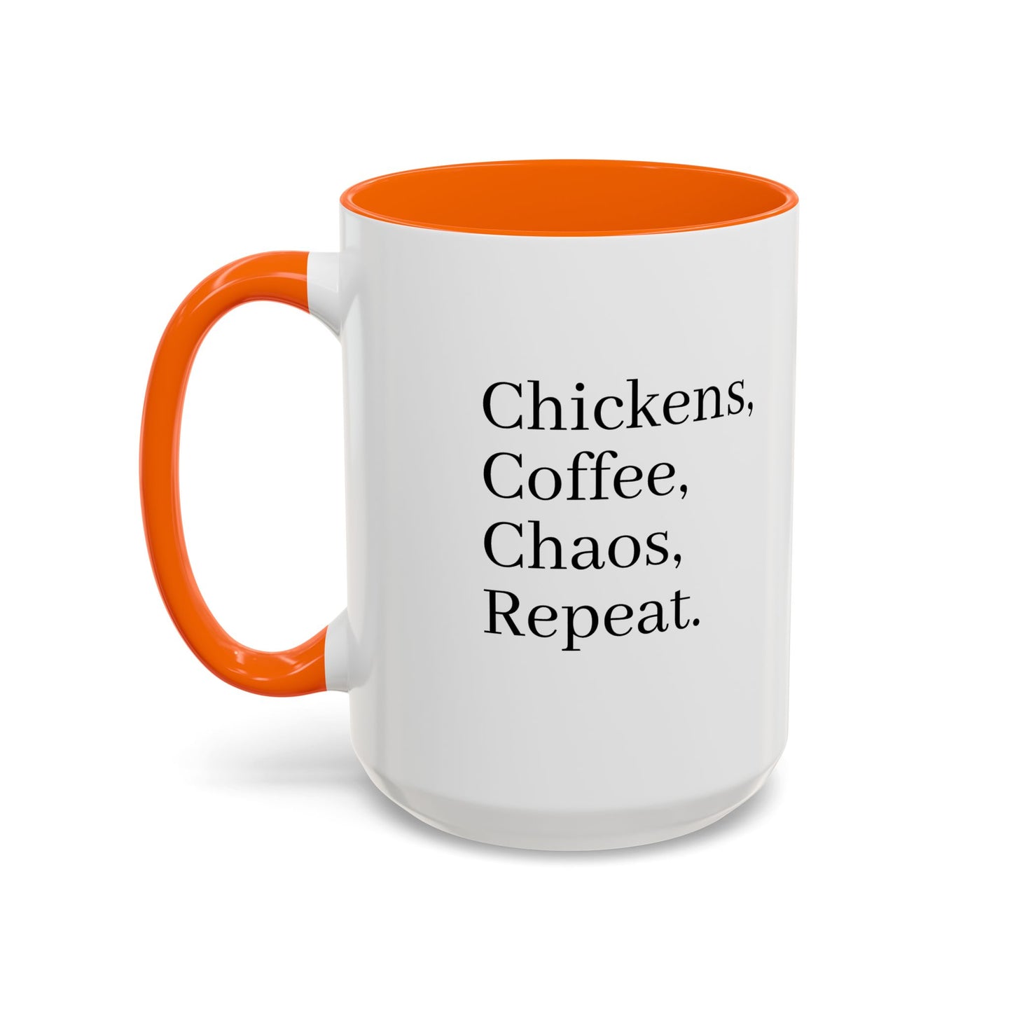 Family Chaos Co. Accent Coffee Mug – 11/15oz Black-Trim Ceramic Mug