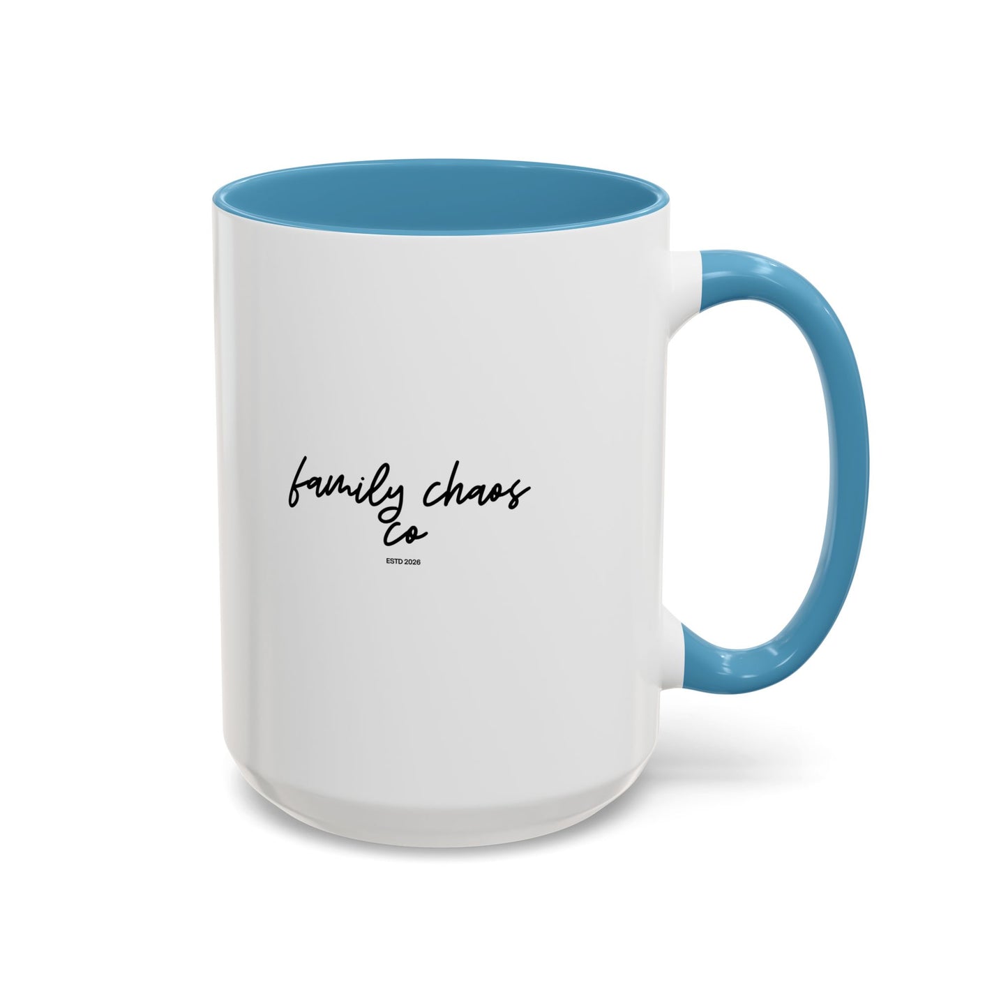 Family Chaos Co. Accent Coffee Mug – 11/15oz Black-Trim Ceramic Mug