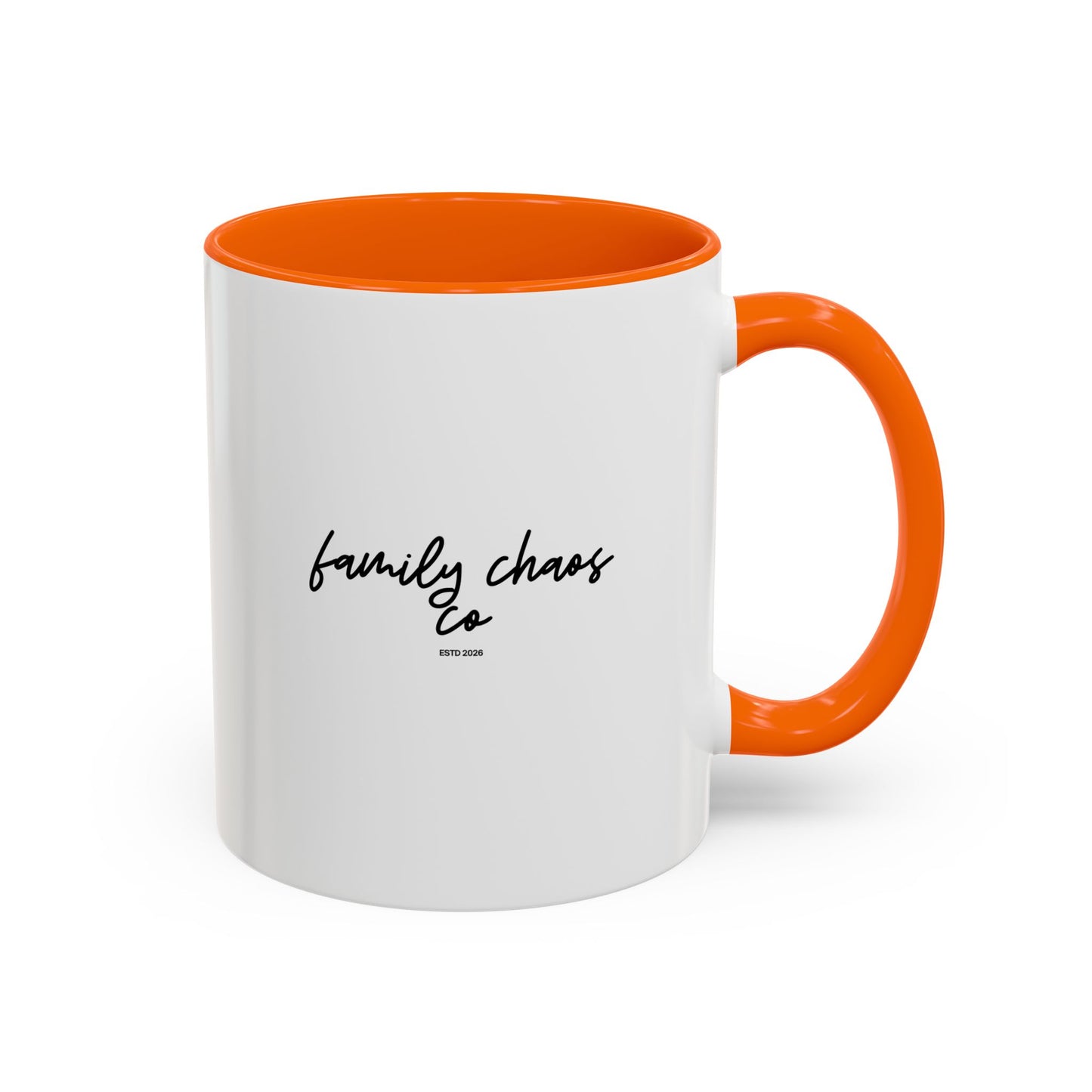 Family Chaos Co. Accent Coffee Mug – 11/15oz Black-Trim Ceramic Mug