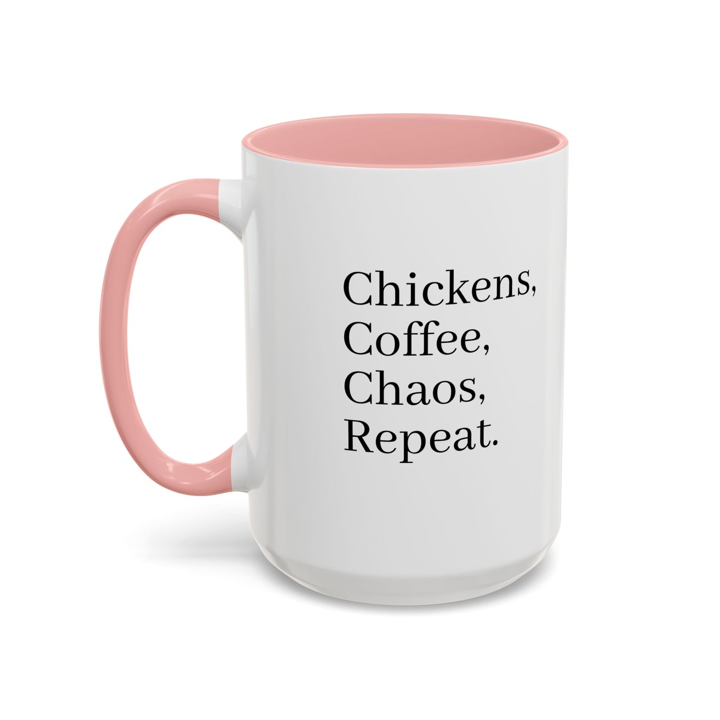 Family Chaos Co. Accent Coffee Mug – 11/15oz Black-Trim Ceramic Mug