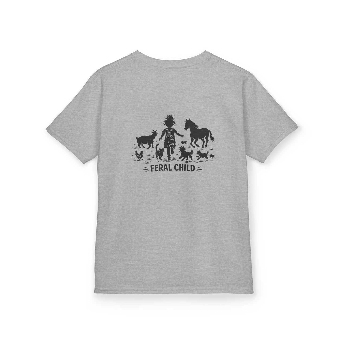 Kids Tee — 'Family Chaos Co. • Feral Child' Rustic Farm Animal Graphic